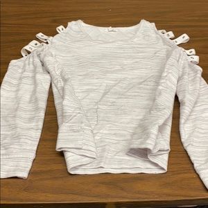 Women’s sz lg  open shoulder/arm sweatshirt